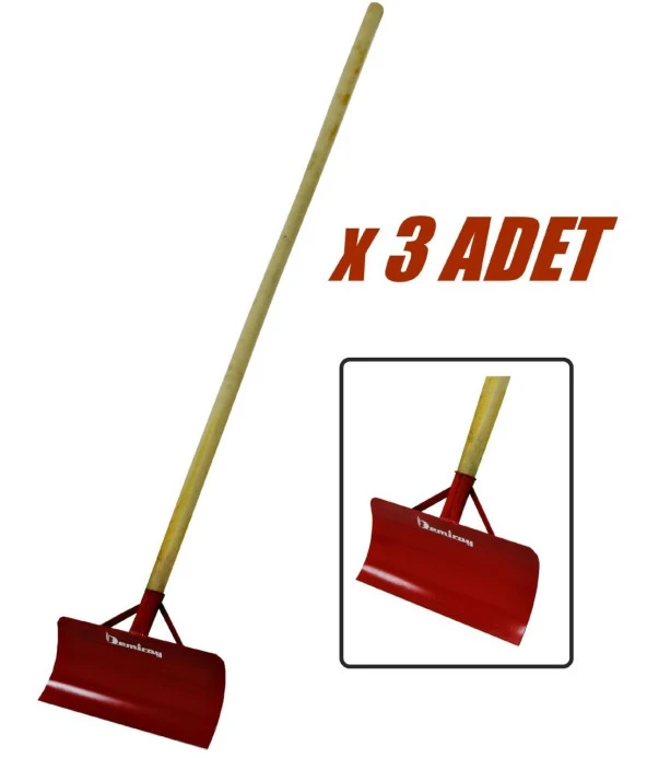 Demiray 2 mm Saç Metal Kar - Tezek Küreme Gelberisi - (3 Adet Küreme Sapı Dahil) ürün görseli 1