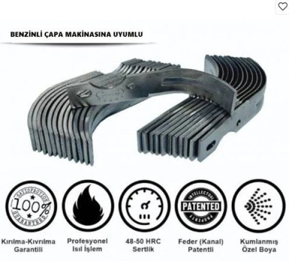 Demiray Federli Bolat Benzinli Çapa Makinası Çapa Bıçağı Takımı (26 CM - 24 ADET) ürün görseli 1