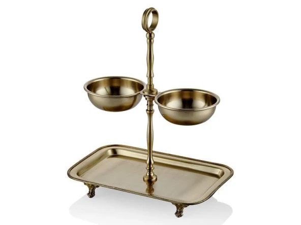 LAMEDORE BLACK PEARL DİKDÖRTGEN GOLD 2Lİ SUNUM SETİ ürün görseli