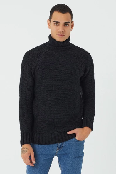 Erkek Kalın Balıkçı Yaka Kazak - 11