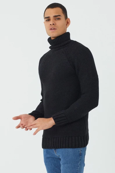 Erkek Kalın Balıkçı Yaka Kazak - 12