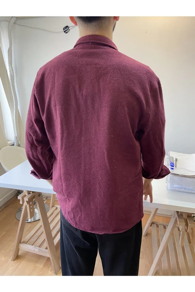 Haki Erkek Slim Fit Çift Cep Kapaklı Oduncu Gömlek - 12