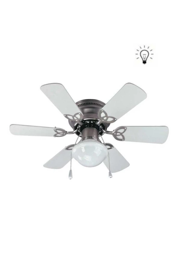 Vanti KCF278 60W 30 inç Ahşap Beyaz 6 Kanatlı Lambalı Avizeli İpli Tavan Vantilatörü - 4