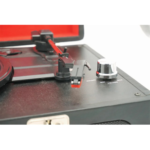 GPO Soho Çanta Pikap Çalar Stereo Hoparlör Siyah - 7