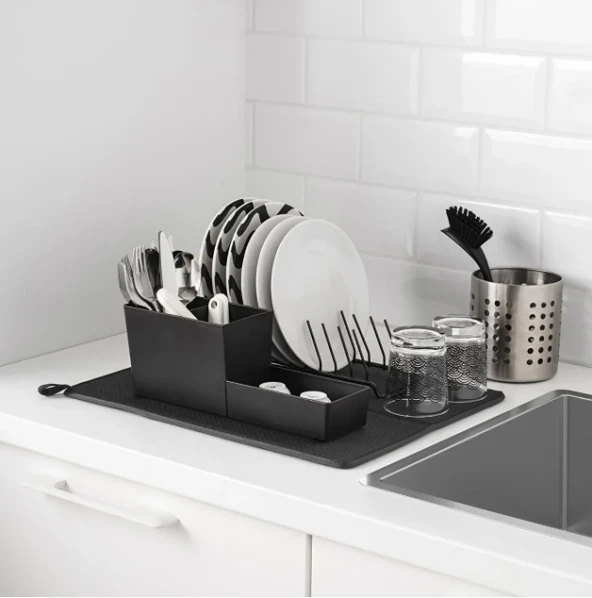 Bulaşık Kurutma Siyah Örtüsü Nanofiber Ultra Emici Bulaşık Örtüsü Bulaşık Matı Kurulama Bezi