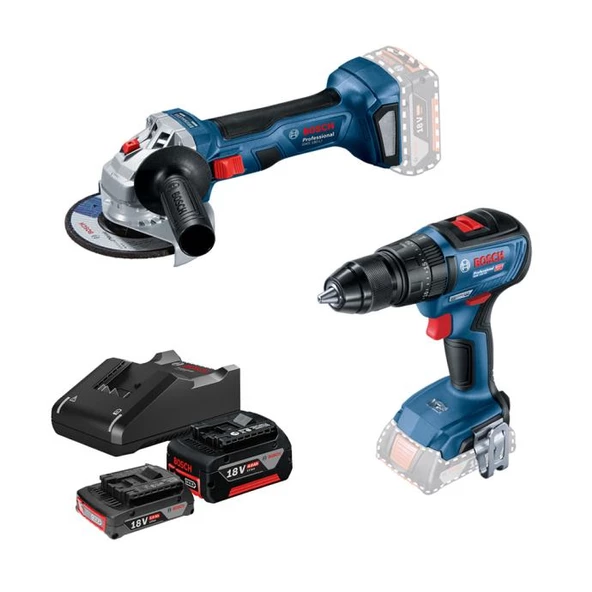 Bosch GWS 180-LI+GSB 180-LI 18V-50 Akülü Taşlama ve Matkap Seti