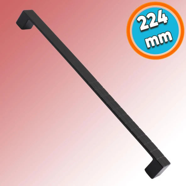 Mobilya Mutfak Dolabı Çekmece Dolap Kapak Kulpu Kulbu Siyah 224 mm Desenli Metal Kulp ürün görseli
