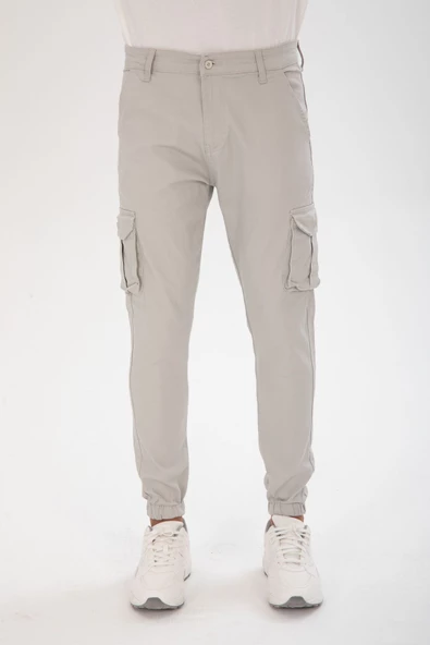 Erkek Slim Fit Kargo Cep Likralı Pantolon