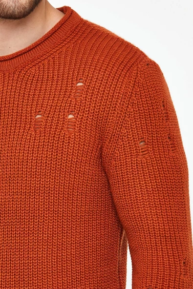 Erkek Destroylu Modelli Triko Kazak - 9