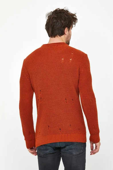 Erkek Destroylu Modelli Triko Kazak - 10