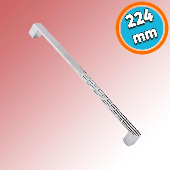 Mobilya Mutfak Dolabı Çekmece Dolap Kapak Kulpu Kulbu Krom 224 mm Desenli Metal Kulp ürün görseli