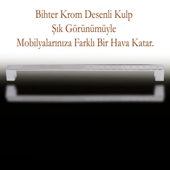 Mobilya Mutfak Dolabı Çekmece Dolap Kapak Kulpu Kulbu Krom 224 mm Desenli Metal Kulp - Resim 3