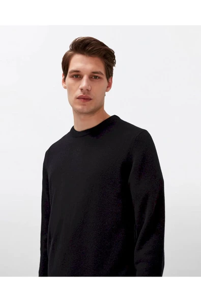 Krem Erkek Slim Fit Bisiklet Yaka Basic Triko Kazak - 6