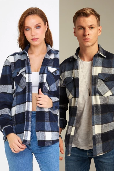 Unisex Kahverengi Çift Cep Kapaklı Oduncu Gömlek-tekli Fiyat - 5