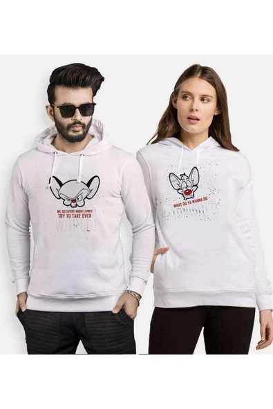 Tshirthane Gee Brain The Same Thing  Sevgili Kombinleri Kapüşonlu Kombini