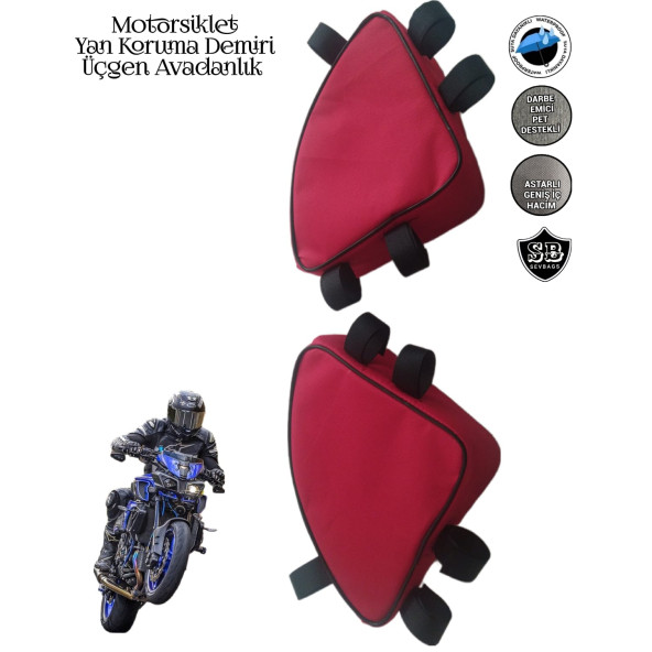 MOTORSİKLET YAN KORUMA DEMİRİ ÜÇGEN AVADANLIK ÇANTALARI - 2