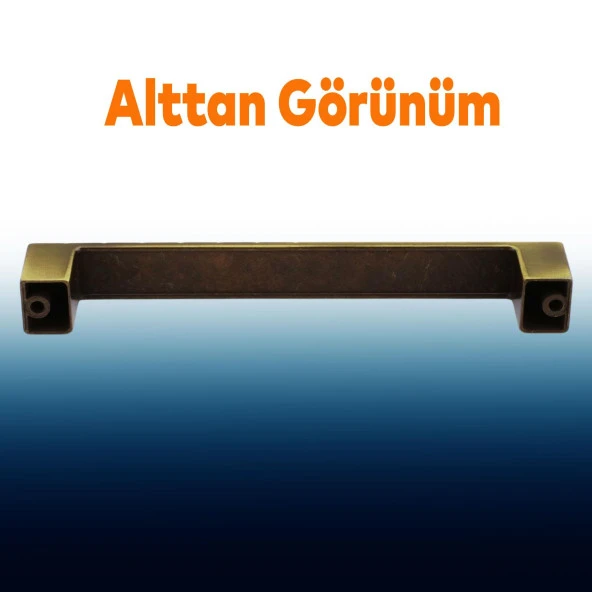 Mobilya Mutfak Dolabı Çekmece Dolap Kapak Kulpu Kulbu Antik Sarı 128 mm Desenli Metal Kulp - 4