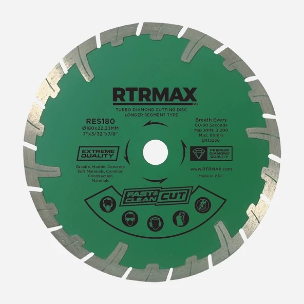 Rtrmax 115 TURBO ELMAS TESTERE UZUN SEGMENTLİ RTRMAX