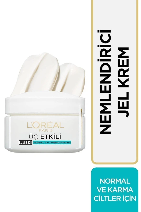 L'Oreal Paris Jel Krem 50 ml Normal ve Karma Ciltler Hydrafresh Ferahlık Uzun Süreli Nemlendirme