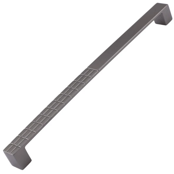 Mobilya Mutfak Dolabı Çekmece Dolap Kapak Kulpu Kulbu Füme 224 mm Desenli Metal Kulp - Resim 4