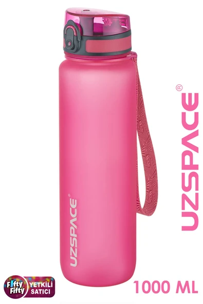 Uzspace Büyük Boy 28 cm 1000 ml 1 litre Tritan Su Matarası 14 Renk FiftyFifty Softtouch - 9