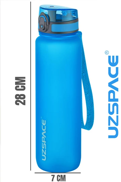 Uzspace Büyük Boy 28 cm 1000 ml 1 litre Tritan Su Matarası 14 Renk FiftyFifty Softtouch - 8