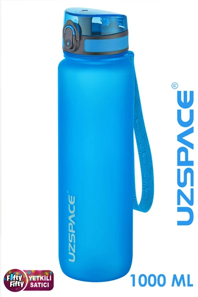 Uzspace Büyük Boy 28 cm 1000 ml 1 litre Tritan Su Matarası 14 Renk FiftyFifty Softtouch - 2
