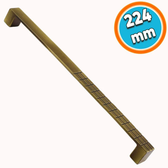 Mobilya Mutfak Dolabı Çekmece Dolap Kapak Kulpu Kulbu Antik Sarı 224 mm Desenli Metal Kulp