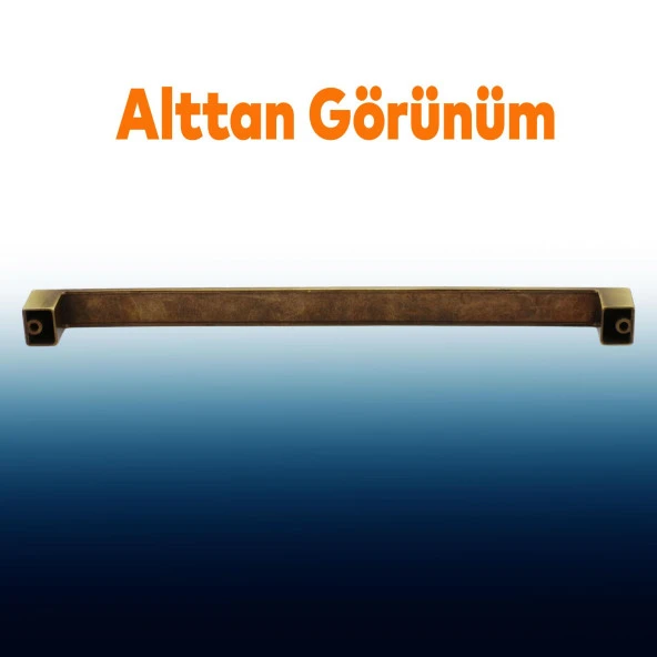 Mobilya Mutfak Dolabı Çekmece Dolap Kapak Kulpu Kulbu Antik Sarı 224 mm Desenli Metal Kulp - Resim 4