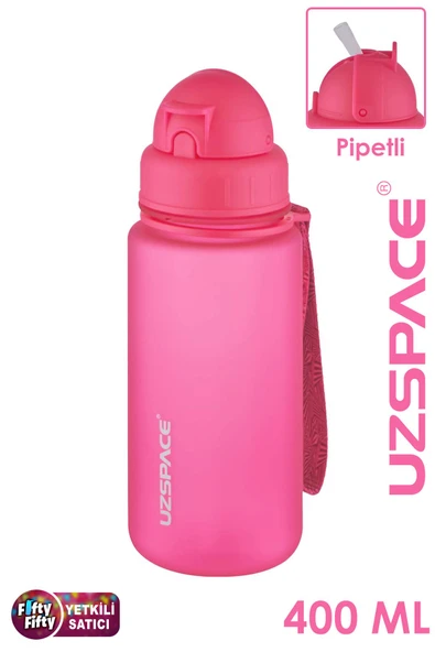 Uzspace Pipetli 400 ml Tritan Çocuk Su Matarası FiftyFifty - 7