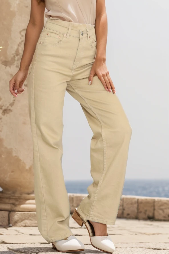 Palazzo Kot Pantolon Bej - 3