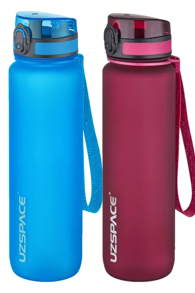 Uzspace 2'li Tritan Matara Seti 1000 ml Büyük Boy 14 Farklı Renk Seçeneği FiftyFifty - 7