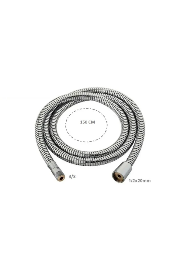 LÜX SPRALLİ EVYE BERBER BATARYA HORTUMU 1/2-3/8E 150 CM - 3