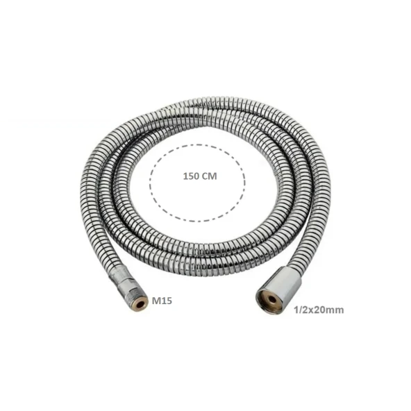 LÜX SPRALLİ EVYE BERBER BATARYA HORTUMU 1/2-M15 150 CM - 2