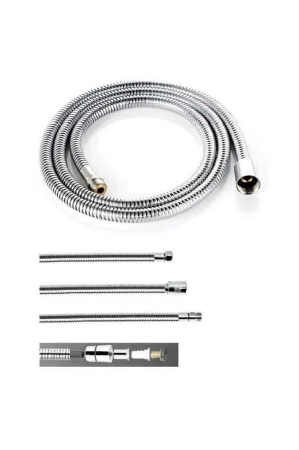 LÜX SPRALLİ EVYE BERBER BATARYA HORTUMU 1/2-M15 150 CM - 3