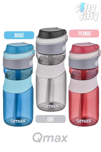 Qmax Pipetli  450ml Tritan Su Matarası