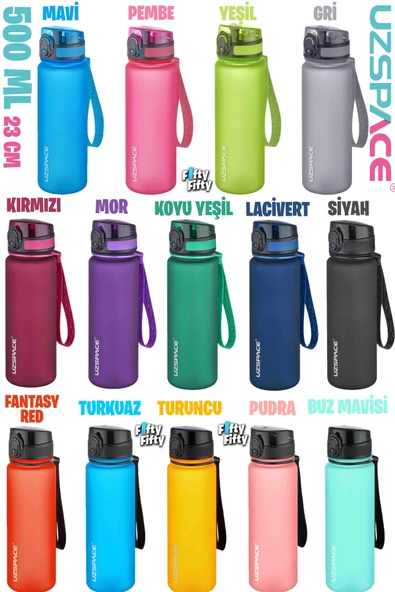 Uzspace 500 ml Tritan Su Matarası 13 farklı Renk Softtouch