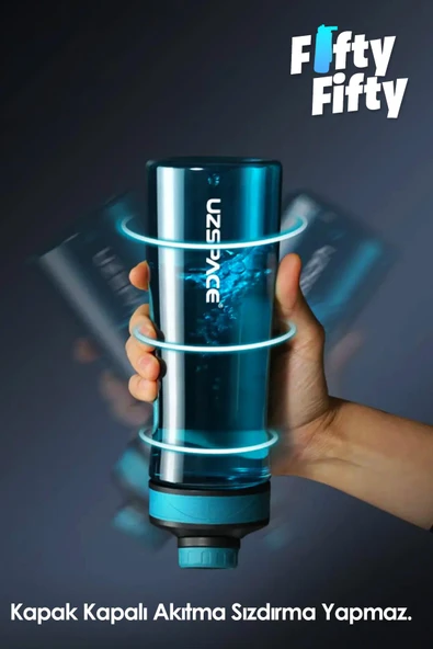 Uzspace Manyetik Kapaklı 530 ml Silikon Gövde Tritan Su Matarası - 6