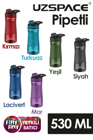 Uzspace Manyetik Kapaklı 530 ml Silikon Gövde Tritan Su Matarası - 8