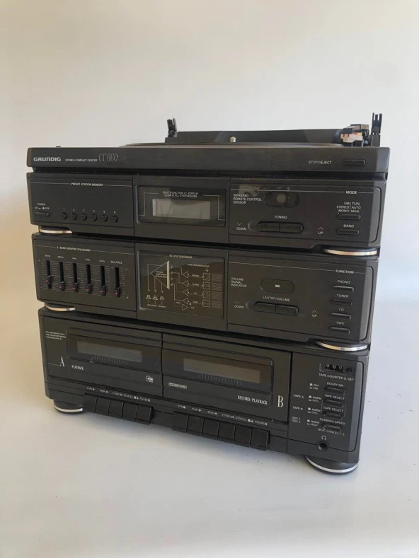 Grundig CC660 Katlı Pikap Radyo Kaset Çalar 2. El C19
