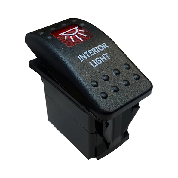 Ayt İç Aydınlatma Sembollu Lambalı Işıklı Araç On Off Aç Kapa Anahtar Düğme Oto İçin 12-24 Volt Switch 3 Pinli