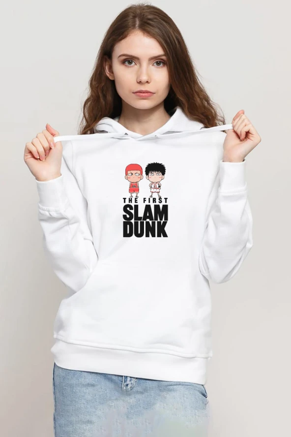 Slam Dunk First Slam Dunk Beyaz Kadın 3ip Kapşonlu Sweatshirt