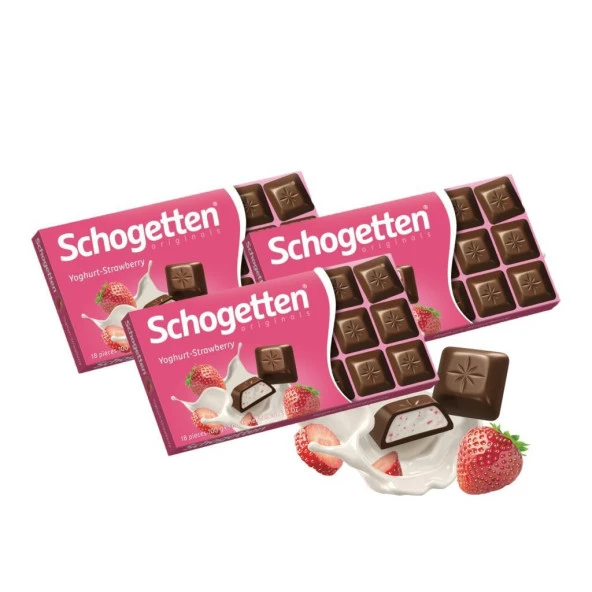 Schogetten Çilekli Yoğurtlu Çikolata 100 Gr. - 3 Adet ürün görseli 1