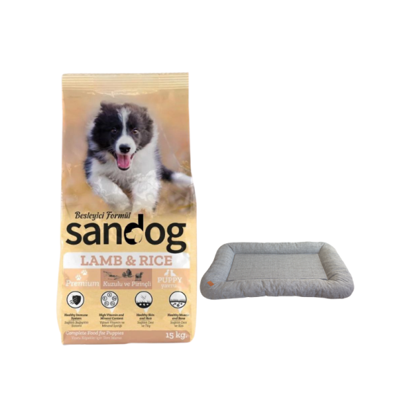 Sandog Premium Lamb&Rice Yavru Köpek Maması 15 Kg, Air Cushion Gri Large Yatak