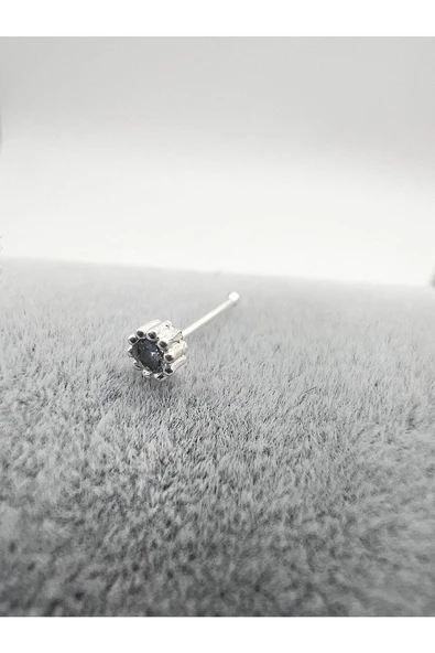 925 Ayar Gümüş Hızma. 3mm Tek Taş Gümüş Renk - 2