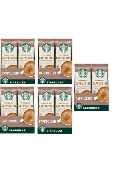 Starbucks Cappuccino Premium Kahve Karışımı 14 Gr 10 lu x 5 Kutu
