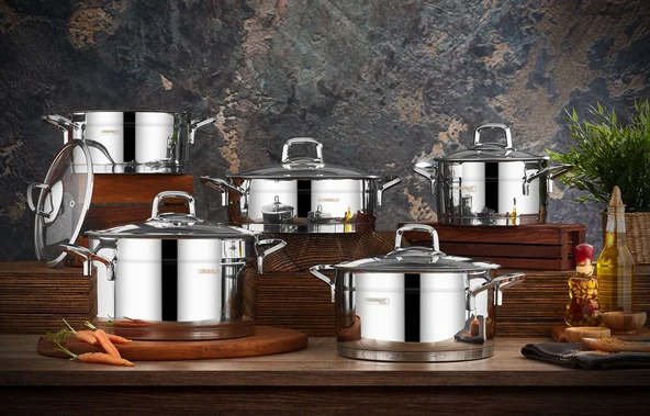 Kahramanlar Sırma 10 Parça Çelik Tencere Seti ürün görseli 1