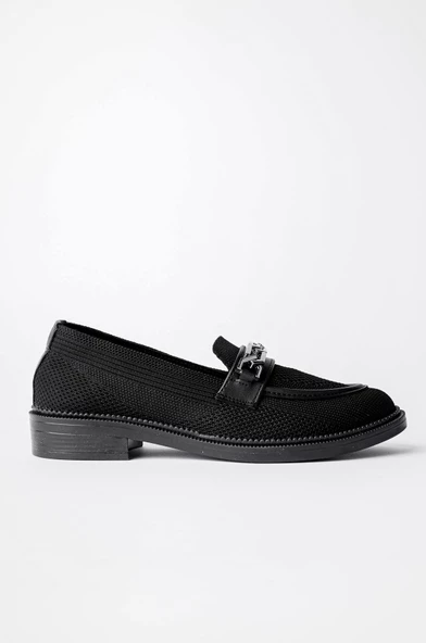 Muggo VİOLA Garantili Triko Metal Tokalı Kadın Loafer Günlük Ayakkabı - 7