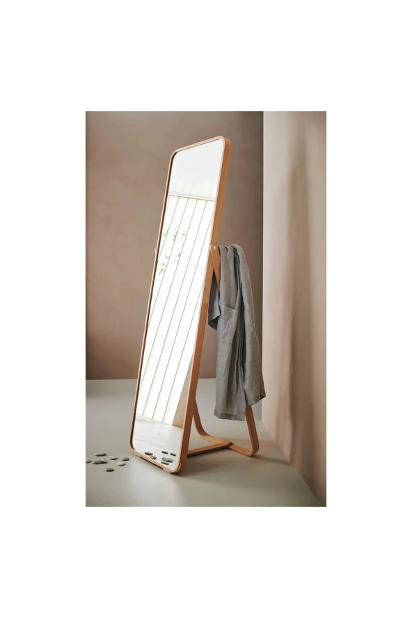 Modern IKORNNES Dişbudak 52x167 cm Ayaklı Boy Aynası - Resim 5