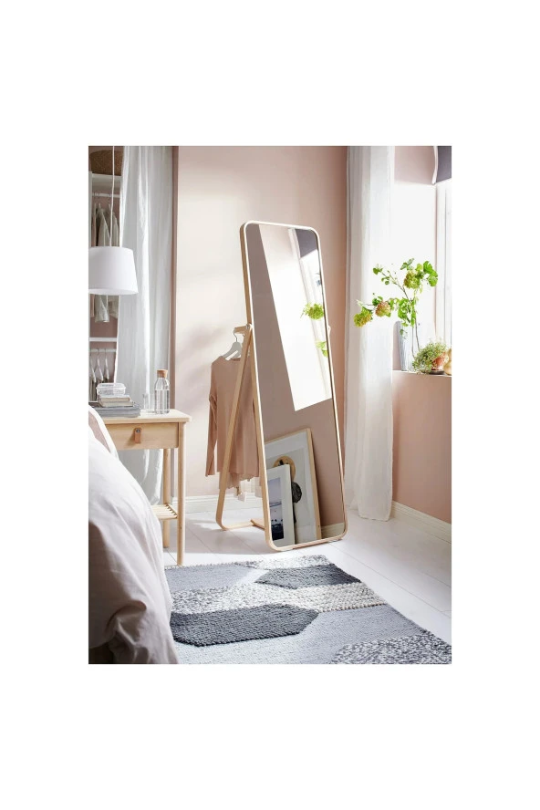 Modern IKORNNES Dişbudak 52x167 cm Ayaklı Boy Aynası - Resim 6